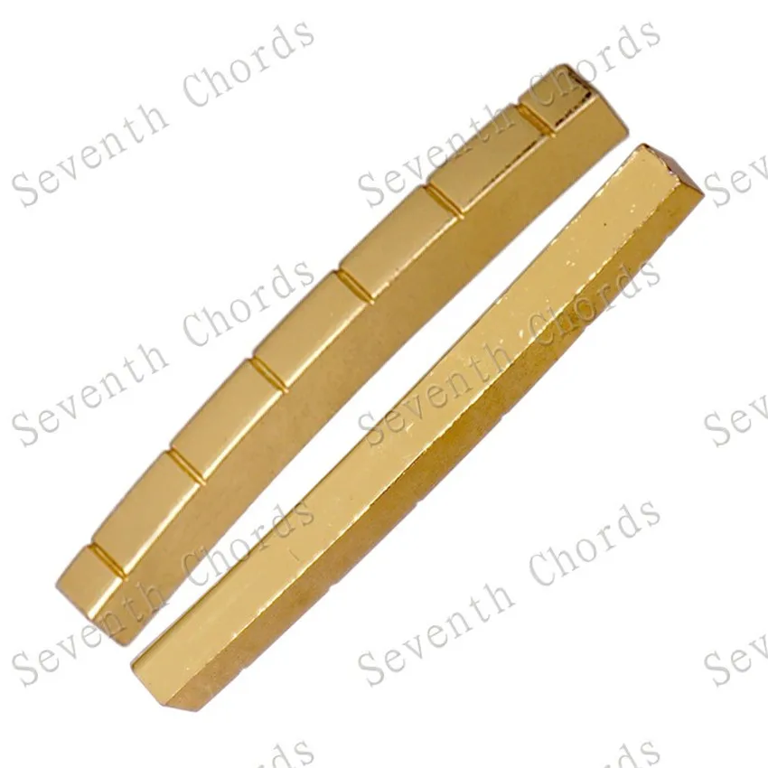 10 Stück/Set Gebogene 6-Saiten-Sattelstücke aus Messing für E-Gitarren in zwei Größen zur Auswahl, Gitarrenteile – Detail 8