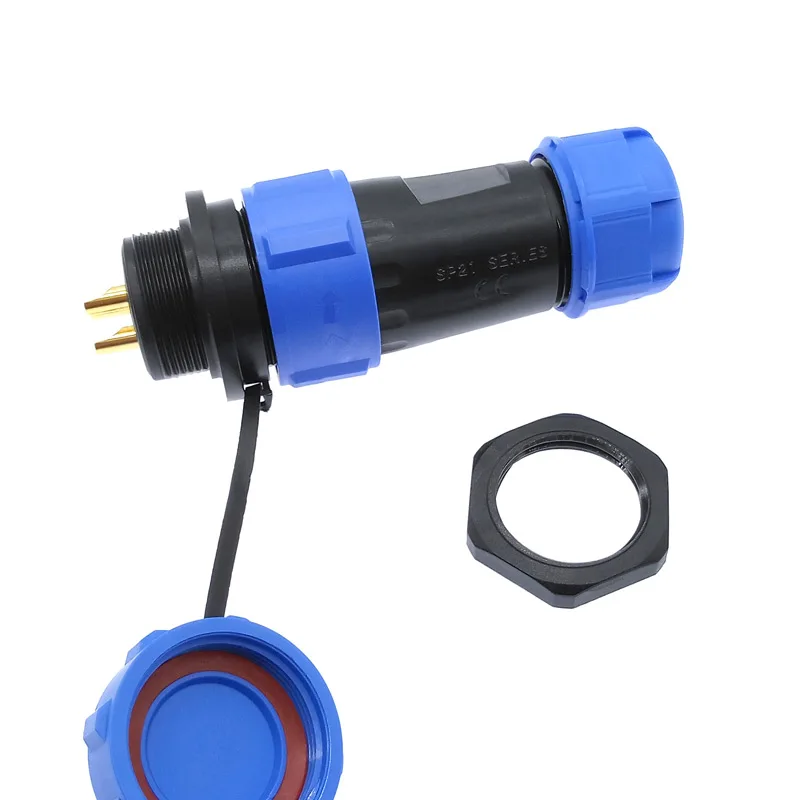 SP2110 SP2112 waterproof connector back nut SP21 2pin 3pin 4pin 5pin 7pin 9pin 12 pin IP68 connectors plug and socket