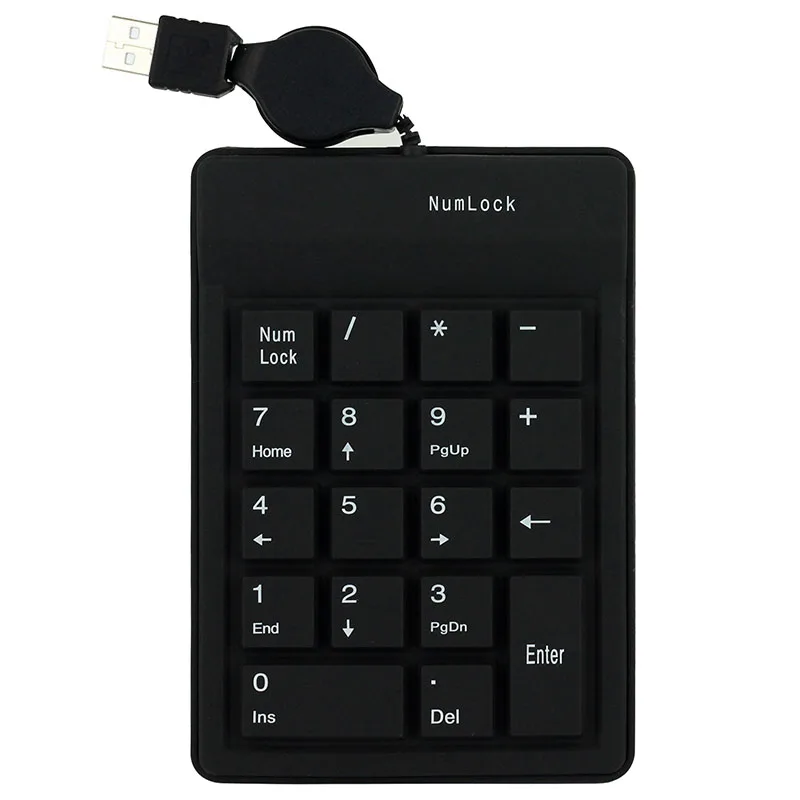 

Numerical Keypad Keyboard Slim 18 Keys Silicone Soft Air Touch Digital Wired USB Port for PC Computer Accessories