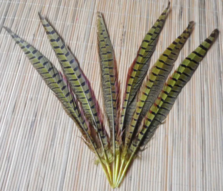 

Wholesale 100 pcs beautiful natural yellow Pheasant Feather 12-14 inches 30-35 cm free shipping