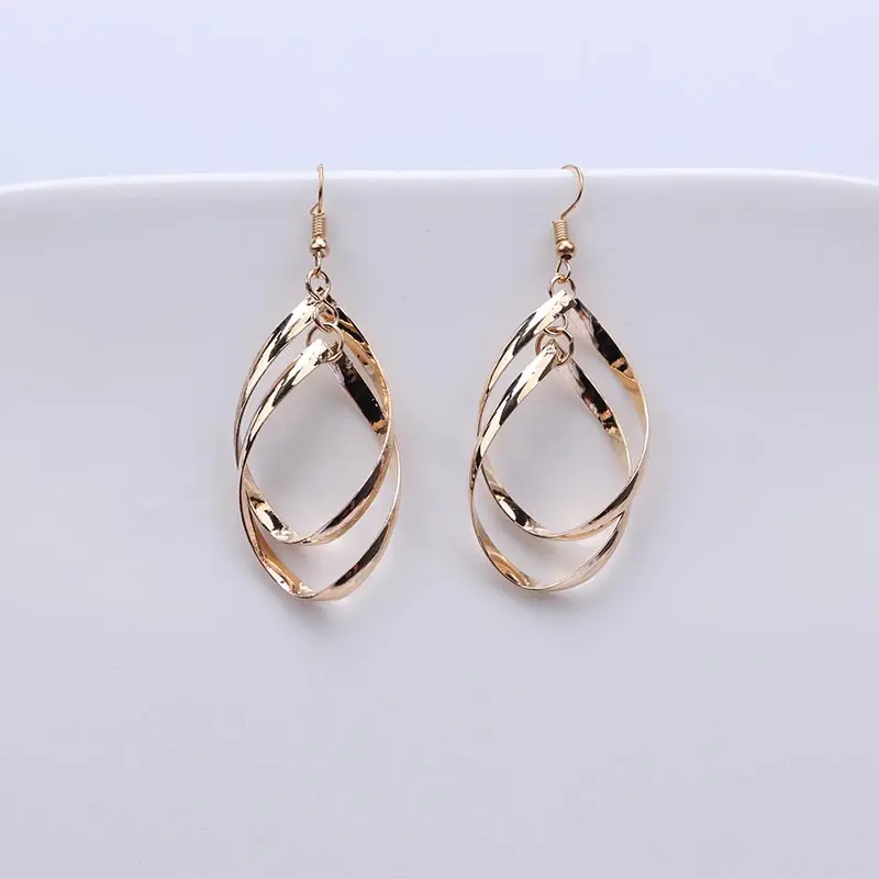 Geometric Earrings for Women Gold Silver Spiral Earrings Hiphop Rock Punk Party Jewelry Statement Earring 2019 Fashion Elegant