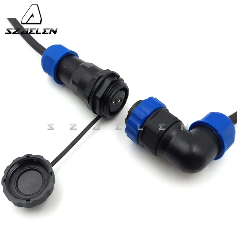 SD20TA-ZP ,90 Degree Elbow Waterproof Connectors 2 Pin, Cable Docking Connector Male And Female Rat, Device Power Plug Socket