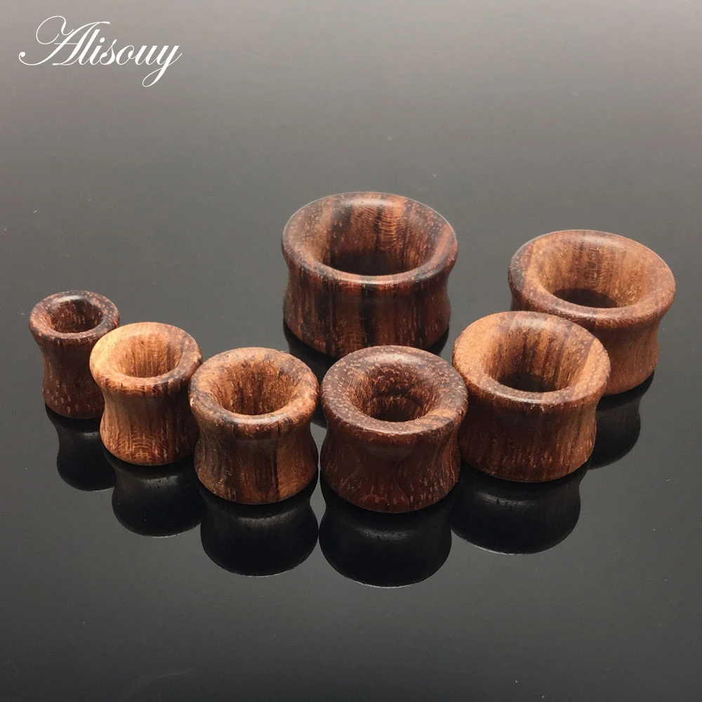 1pc fashion flesh tunnels ear plugs big gauge piercing expander brown Bubinga rose wood 8mm - 20mm pircing body jewelry for men