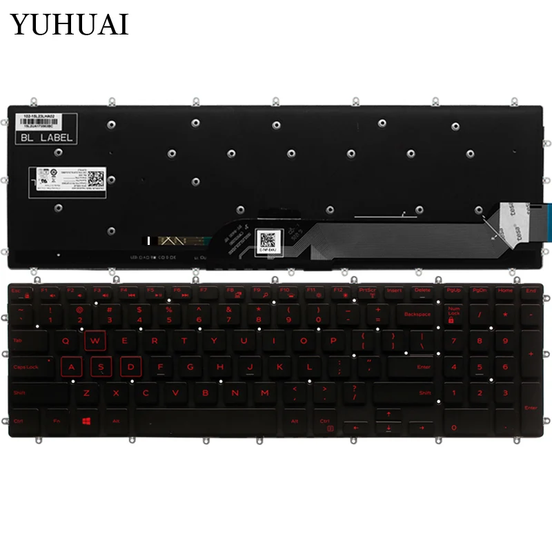 New US laptop keyboard for Dell Inspiron gaming 15-7567 Keyboard RED Backlit No Frame