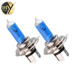 2pcs H4 55W 12V Super White Fog Lights Halogen Bulb High Power Car Headlight Lamp Car Light Source parking Head auto 6000K