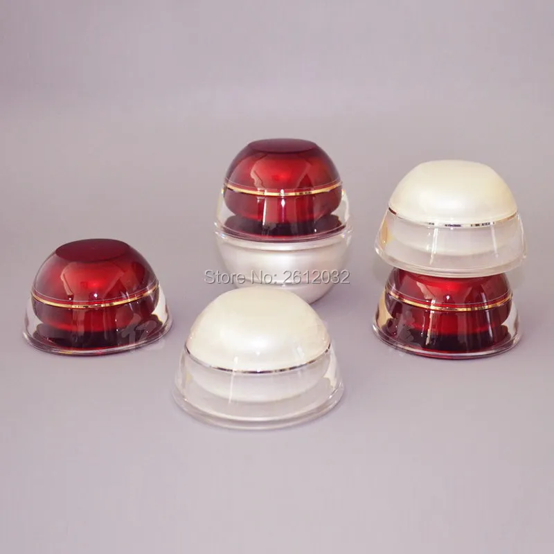 

15g 30g 50g Pagoda Cosmetic Empty Acrylic Jar Cream Container Plastic Red Pear White Bottles Cosmetic Eye Face Cream Pot