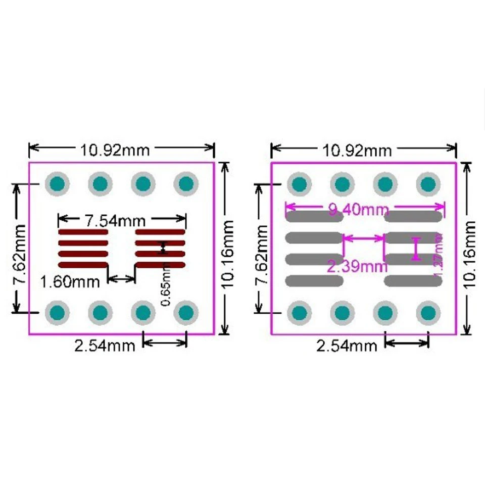 SOP8 SSOP8 TSSOP8 per DIP8 di Interposizione Modulo PCB Board Piastra di Adattamento