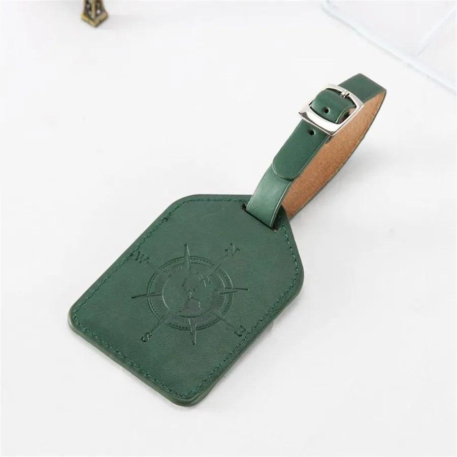 Compass Leather Suitcase Luggage Tag Label Bag Pendant Handbag Travel Accessories Name ID Address Tags