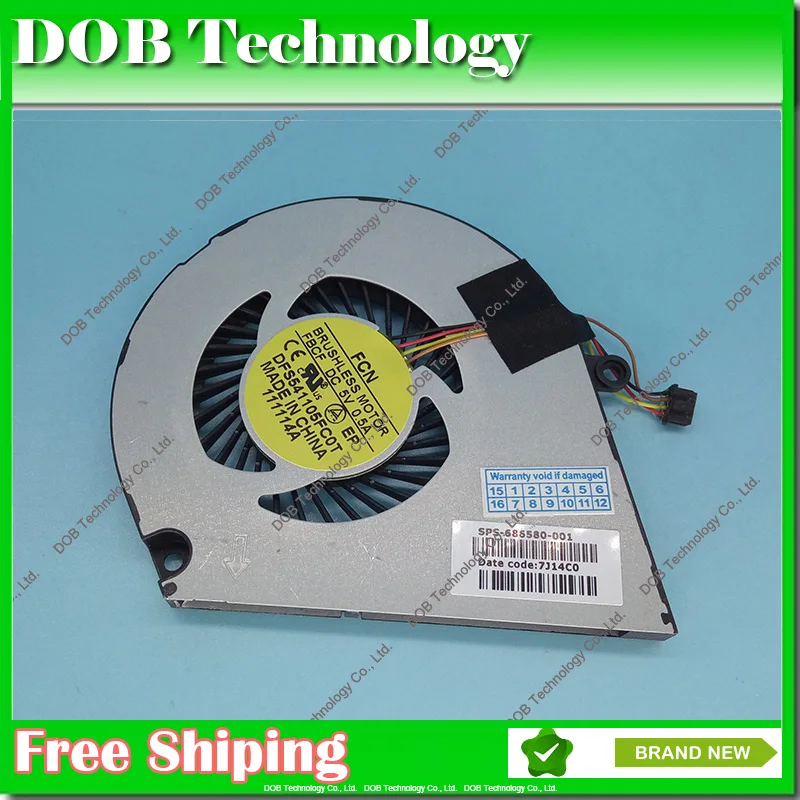 New Laptop CPU Cooling Fan for HP ENVY4 ENVY6 6-1040ca ENVY4-1007TX 1008TX 1024T 4 PIN SPS-686580-001 Fan