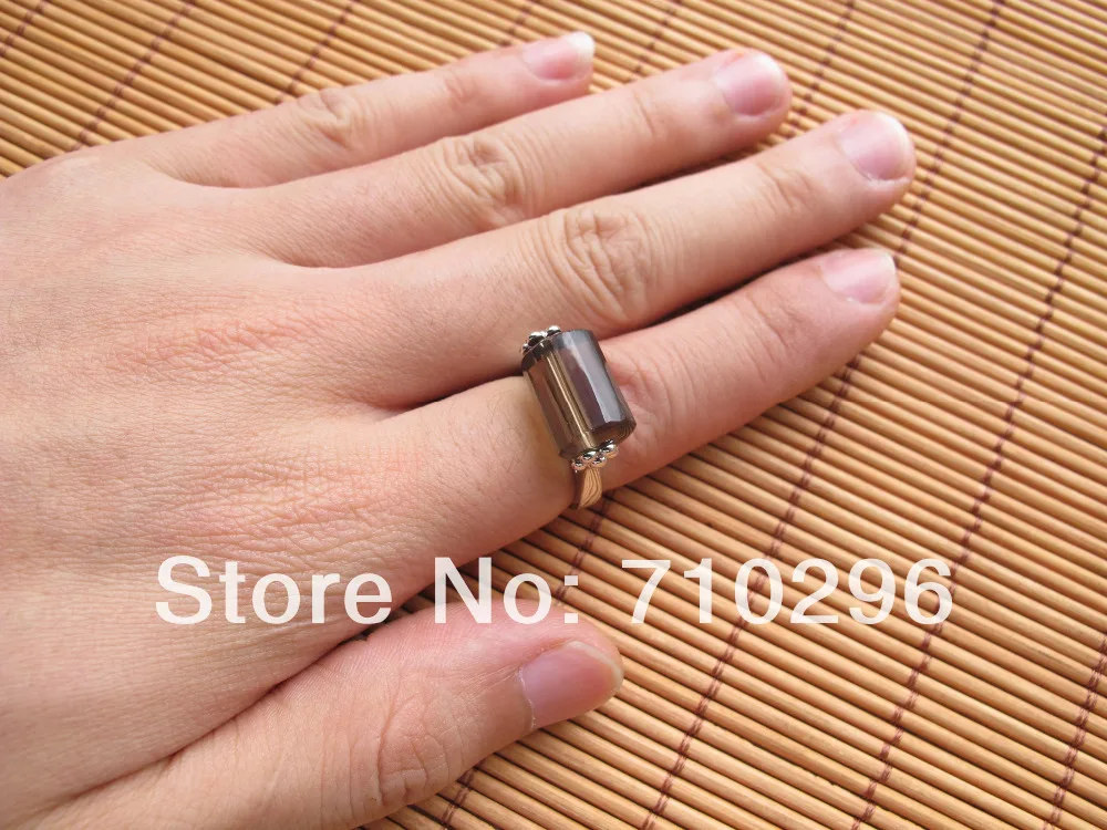 

Mystic!Gem Stone Ring Natural Smok y Quartz Ring Smok y crytal ring jewelry 5pcs/lot