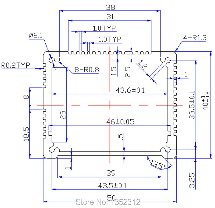 50*40*85mm small aluminium power amplifier electronic project case housing DIY wire connector distribution control outlet box