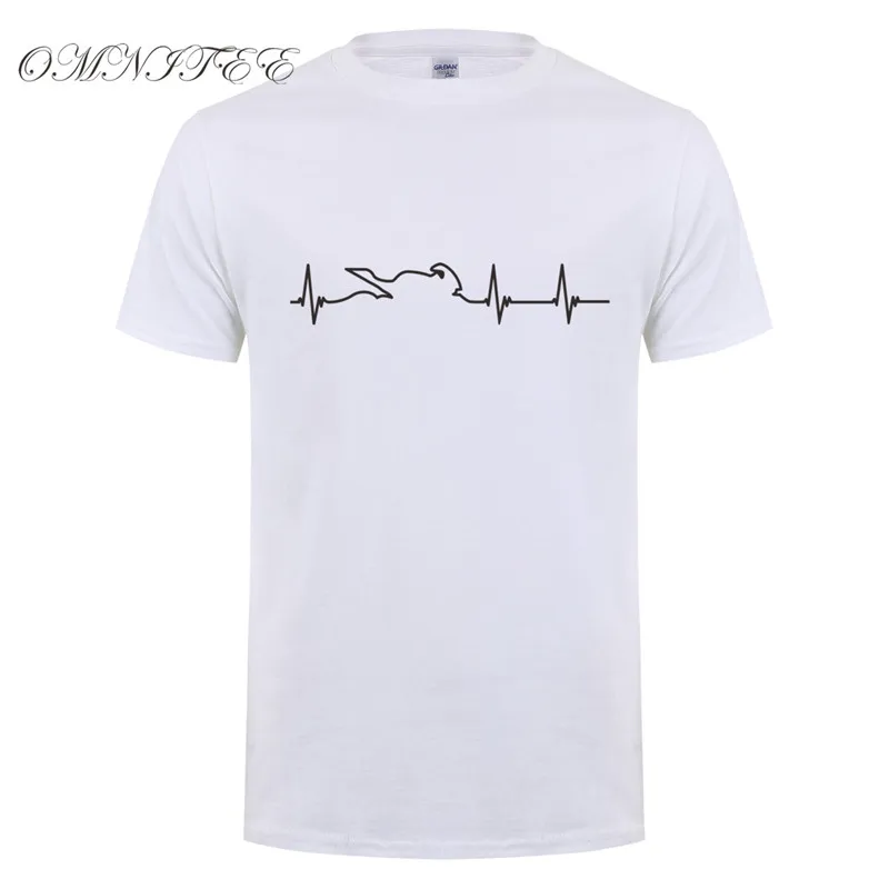 

Summer Men T Shirts Heartbeat of Motor T-shirt Cool Printed Motorbike T Shirt Cotton Short Sleeve Men Clothing Tops OT-738