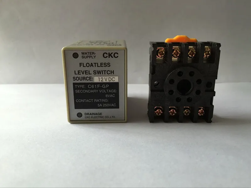 C61F-GP 12VDC floatless level switch / relay with socket / base C61F - GP water level controller / pump automatic switch