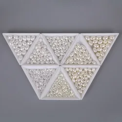 HMC 50-200pcs White Ivory Plastic ABS Imitation Pearl Beads Rice Oval Shape Loose Spacer Beads for Jewelry Making Findings