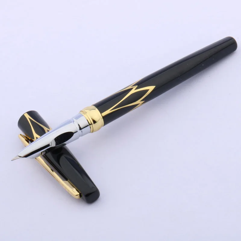 1pc new golden red black  Fine  Nib Fountain Pen School Office Writing Supplies