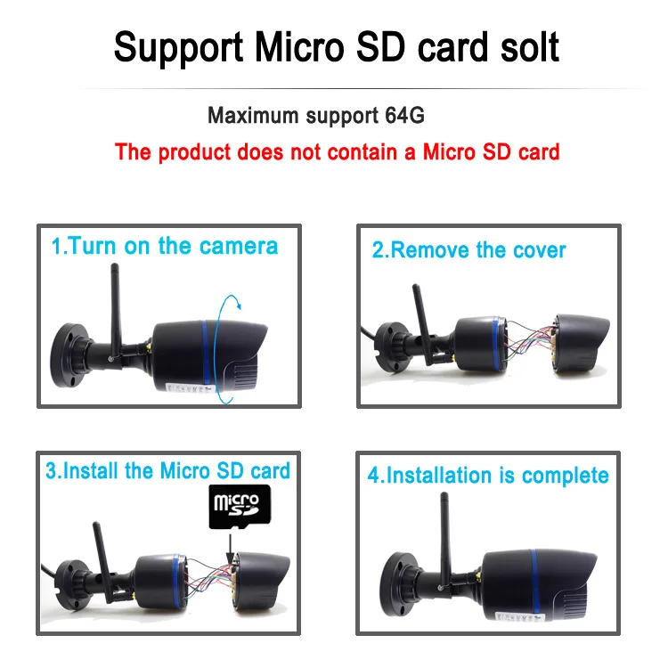 JIENU IP wifi Della Macchina Fotografica 720 P 960 P 1080 P CCTV di Sicurezza di Sorveglianza Esterna Impermeabile senza fili di casa cam Supporto