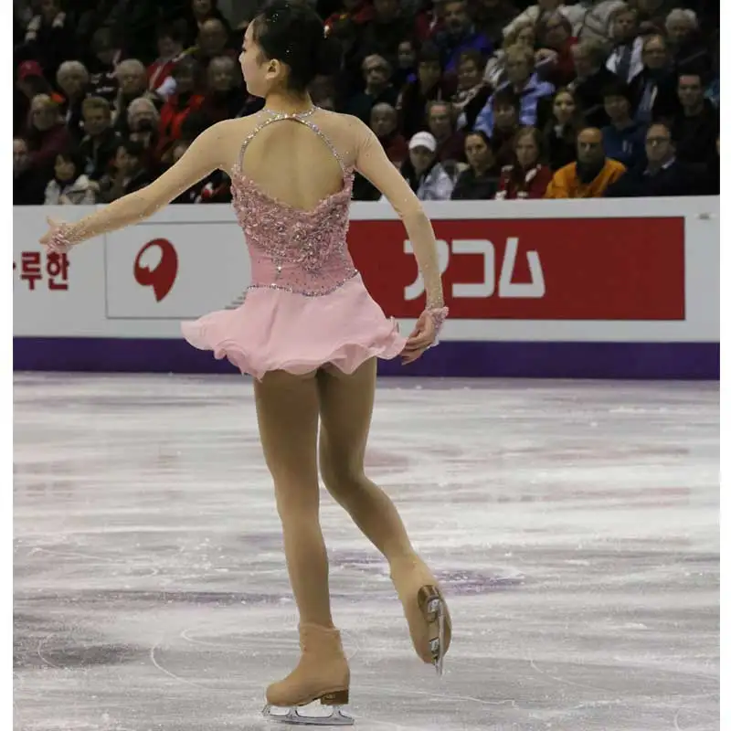 Customization Figure Skating Dresses Spandex Material Ice Skating Dresses For Competition Good Permeability Skating Dresses