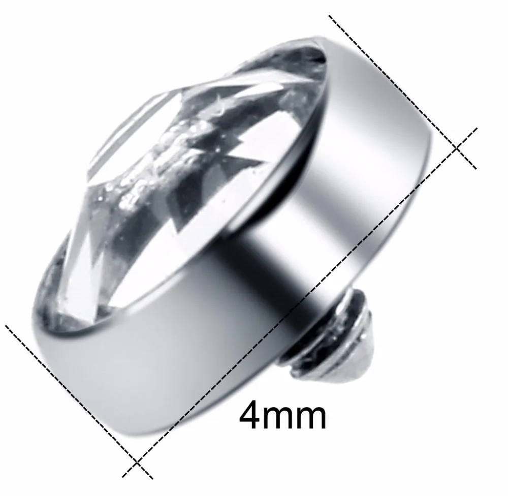 1pc G23 Titanium Piercing Micro Dermal Micro Dermal Crystal Horseshoe Ring Belly Button Navel Rings Body Jewelry