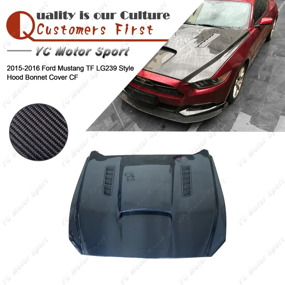 Car Accessories Carbon Fiber Trufiber LG239 Style Hoods Cover Fit For 2015-2016 Mustang Front Hood Bonnet