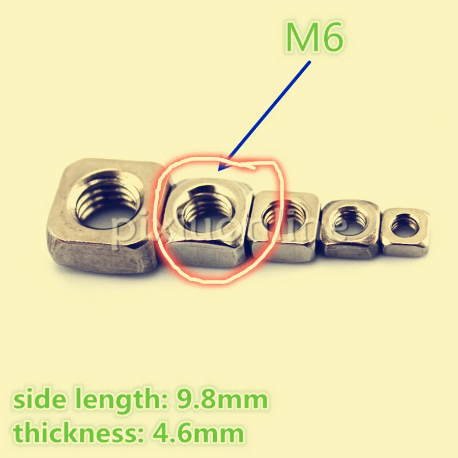 10 sztuk sprzedaż J572 ze stali nierdzewnej Mini nakrętka kwadratowa długość boku 9.8mm M6 nakrętki DIY meble do domu dekoracji