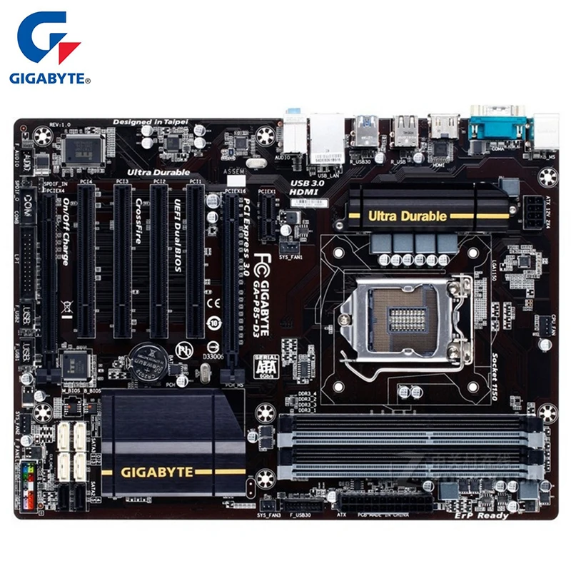 

Gigabyte GA-P85-D3 Motherboard For Intel B85 DDR3 USB3.0 32GB P85 D3 Desktop Mainboard Systemboard Used Integrated Graphics