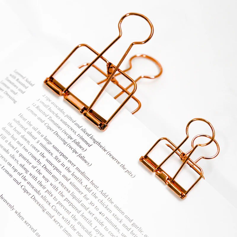 JIANWU Metal long tail clips  gold paper clips Color clips mini clips Multifunctional metal bookmark