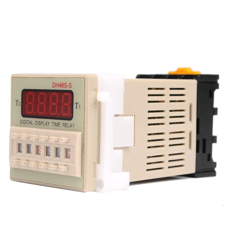 DH48S-S Repeat ON & OFF Cycle Timer Delay SPDT Control Digital Time Relay 8Pins with Socket Base DH48S AC 220V 110V DC 24V 12V