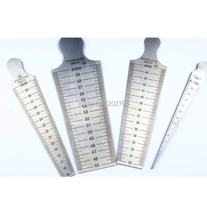 1-15mm, 15-30mm, 30-45mm,45-60mm Wedge Feeler Gauge Clearance Ruler Taper Gauge Gap Ruler Metric Stainless Steel Aperture Ruler