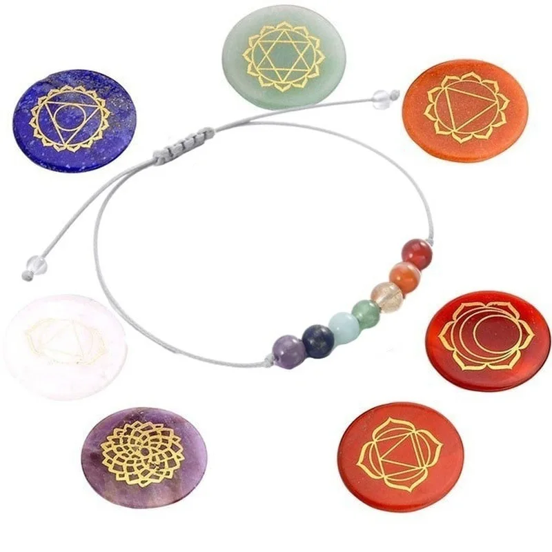 Fatti a mano 6 millimetri Perline Delle Donne Degli Uomini 7 Chakra Misto di Pietra di Guarigione Chakra Mala Braccialetto di Perline