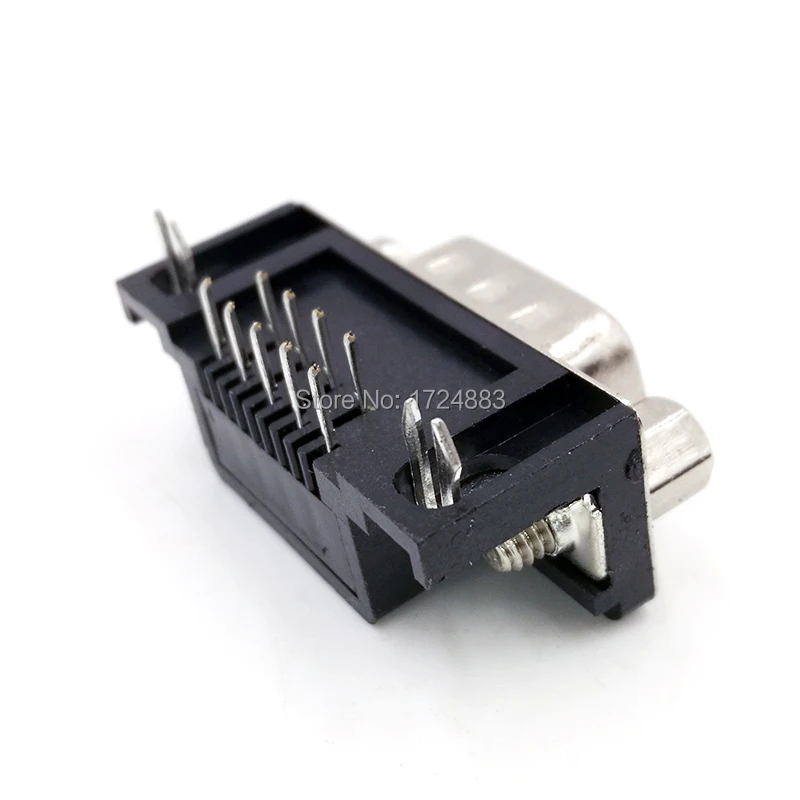 DB9 PCB adapter connector RS232 serial Angle 90 data cable connector Com plug 9pin hole port socket female&Male D type