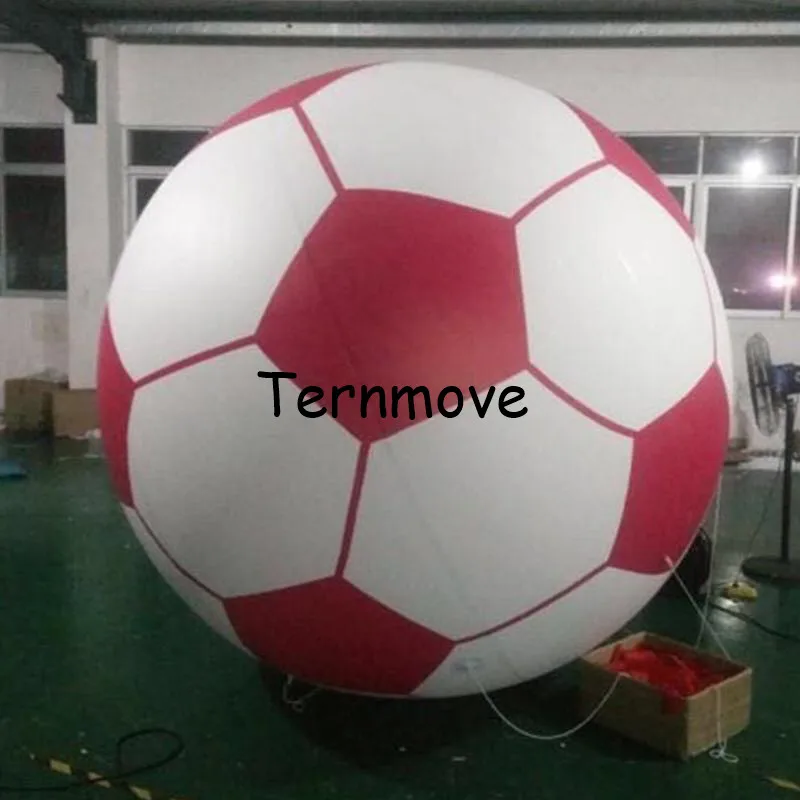 

Red 2m Inflatable Football Helium Balloon for Events for kids, good quality , TV show throw soccer balloon Event Display