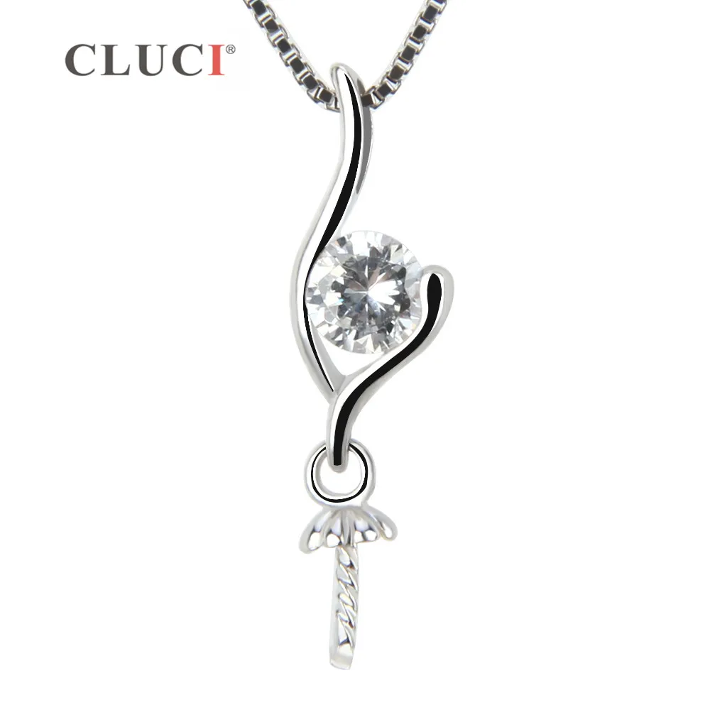 CLUCI women jewelry 925 sterling silver pendant accessory pendant fitting, can become pearl pendant , can stick pearl on SP149SB