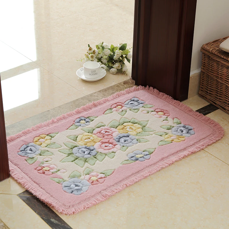 Household Rectangular Bathroom Non-slip Foot Mats Thickened Super Soft Bedroom Bedside Rug Living Room Entrance Dustproof Pads