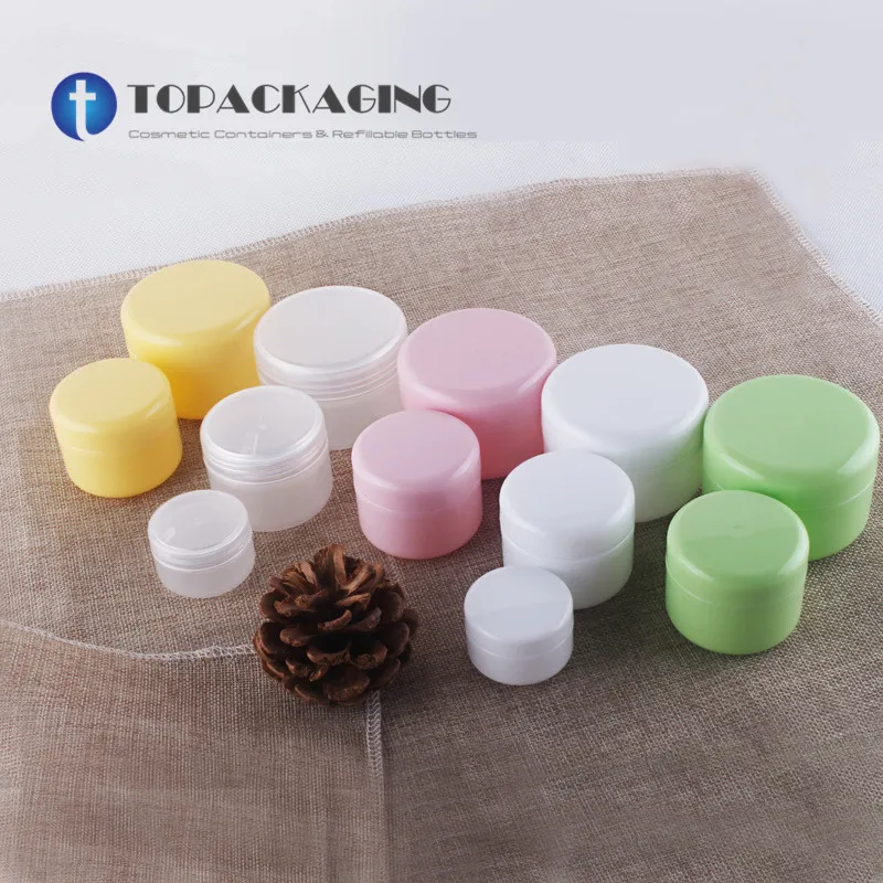 

50PCS/LOT-50G PP Cream Jar,Empty Plastic Cosmetic Container With Screw Cap,Sample Makeup Sub-bottling,Mask Canister