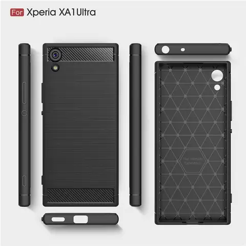 Para Sony XA1 Ultra G3212 G3221 funda de fibra de carbono suave silicona TPU funda trasera de teléfono para Sony Xperia XA1 Ultra G3223