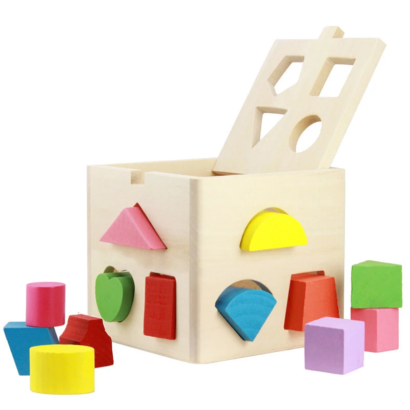 

Thirteen hole Baby Kids Wooden Learning Geometry Educational Toys Puzzle Children Early Learning 3D Shapes Wood Jigsaw Puzzles