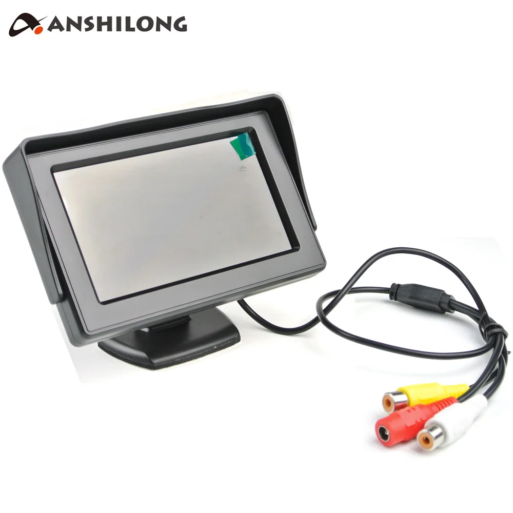 

ANSHILONG 4.3" TFT LCD rear view car Color monitor 2Ch video input Automatically Power ON