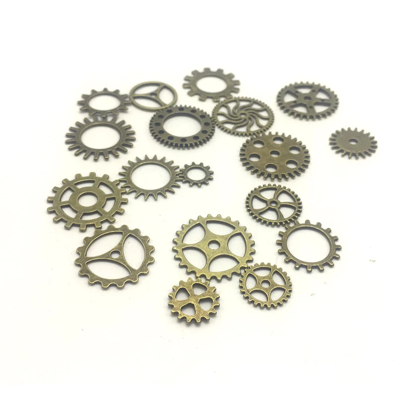 32pcs Retro Antique Bronze Punk Mechanical Gear Creative Decorative DIY Steam Gears Jewelry Accessories Home Decoration Parts