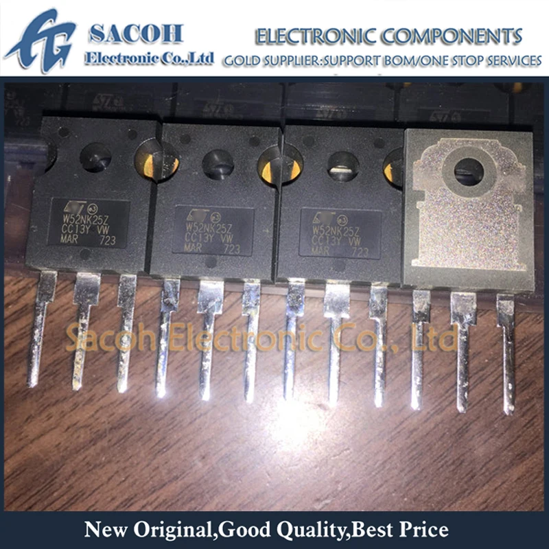 

Refurbished Original 5Pcs/Lot STW52NK25Z W52NK25Z W52NK25 52N25 TO-247 52A 250V N-Ch MOSFET Transistor