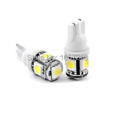 (10pcs/pack) High brightness 5 LED 12V White/ Yellow/Red/Blue  Side Wedge Tail Light Lamp Bulb Light Bulb A2 Wholesale