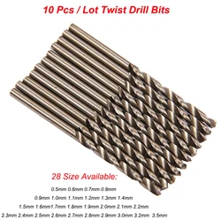 10pcs/lot Micro High Speed Steel HSS Straight Shank Mini Twist Drill Bits Electric Drill Rotary Power Tools 0.5 1.0 2.0 3.5MM