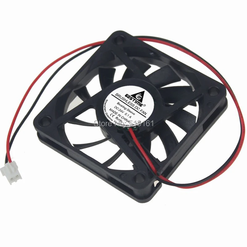 

100pcs/lot Gdstime 24V 2Pin 60x60x10mm 6010s 60mm DC Brushless Exhaust Cooling Fan