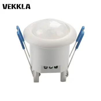 مستشعر حركة بالأشعة تحت الحمراء صغير 12 فولت 220 فولت 140/360 درجة قابل للتعديل سقف الأمن PIR الجسم الاستشعار التبديل لشريط Led مصباح