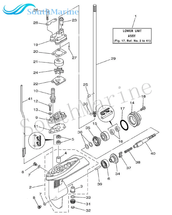 Động Cơ phía ngoài 6E0-45551-00 Pinion/67D-45560-00 Xếp/67D-45570-00 Về Phía Trước Răng Dùng cho Yamaha F4 Thuyền Động Cơ