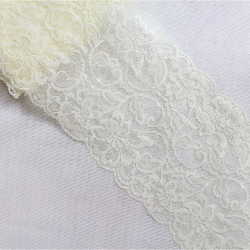 10yards 15cm width Pink Ivory Black Elastic Stretch Lace Trim Sewing Headband Aaccessories Fabric