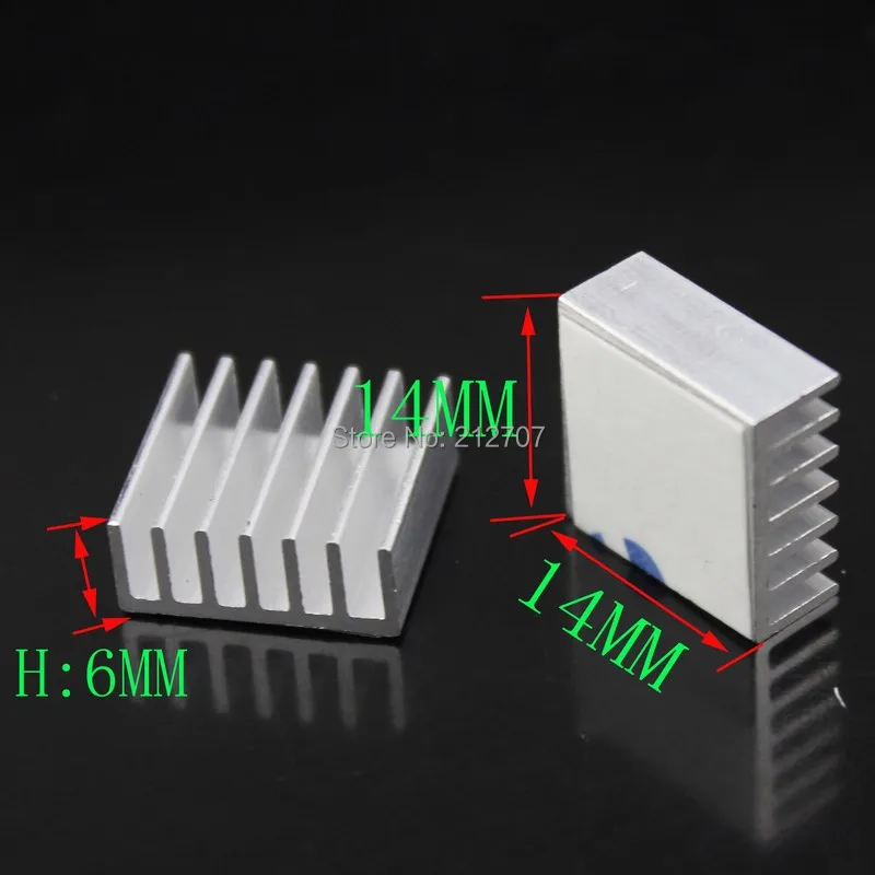 Imagem -02 - Gdstime-dissipador de Calor de Alumínio 14x14x6 mm Prateado Chipconjunto Radiador de Dissipador de Calor 1000 Peças