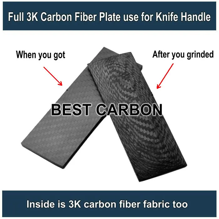 

FREE SHIPPING 100% carbon fiber fabric on surface and inside ,8mm thickness carbon fiber plate used for knife handle