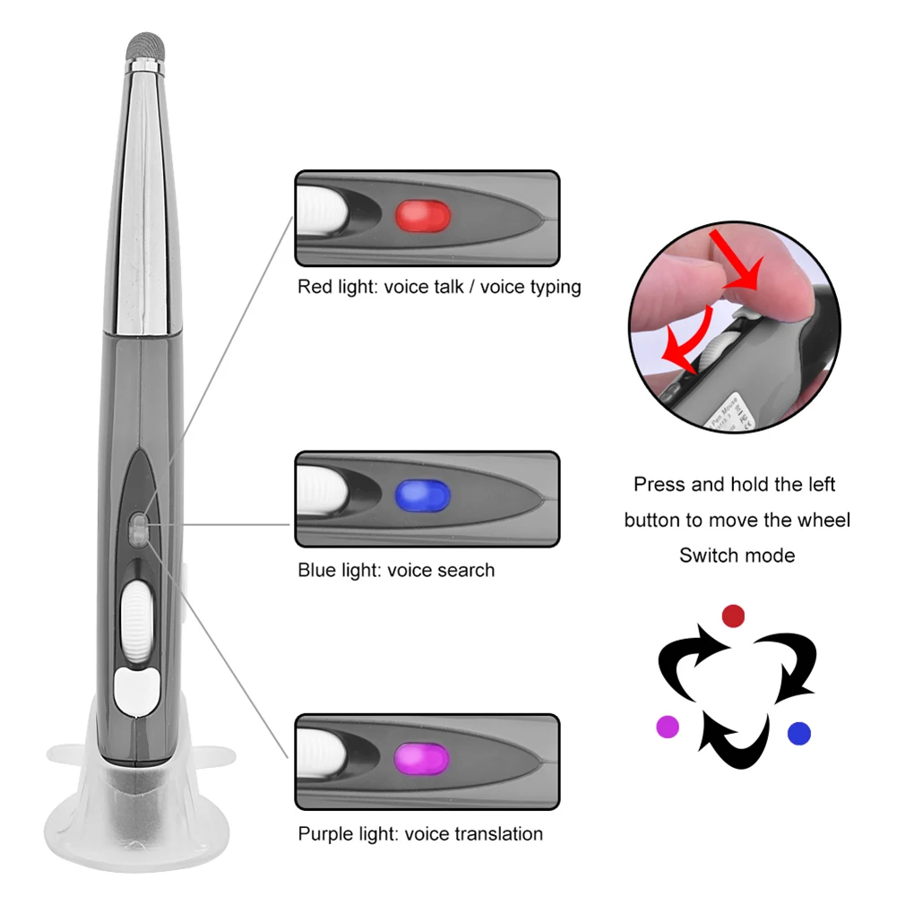 PR-06S 4-Key Wireless Smart 26 Language Voice Translator Typing Pen Mouse for PC Good quality