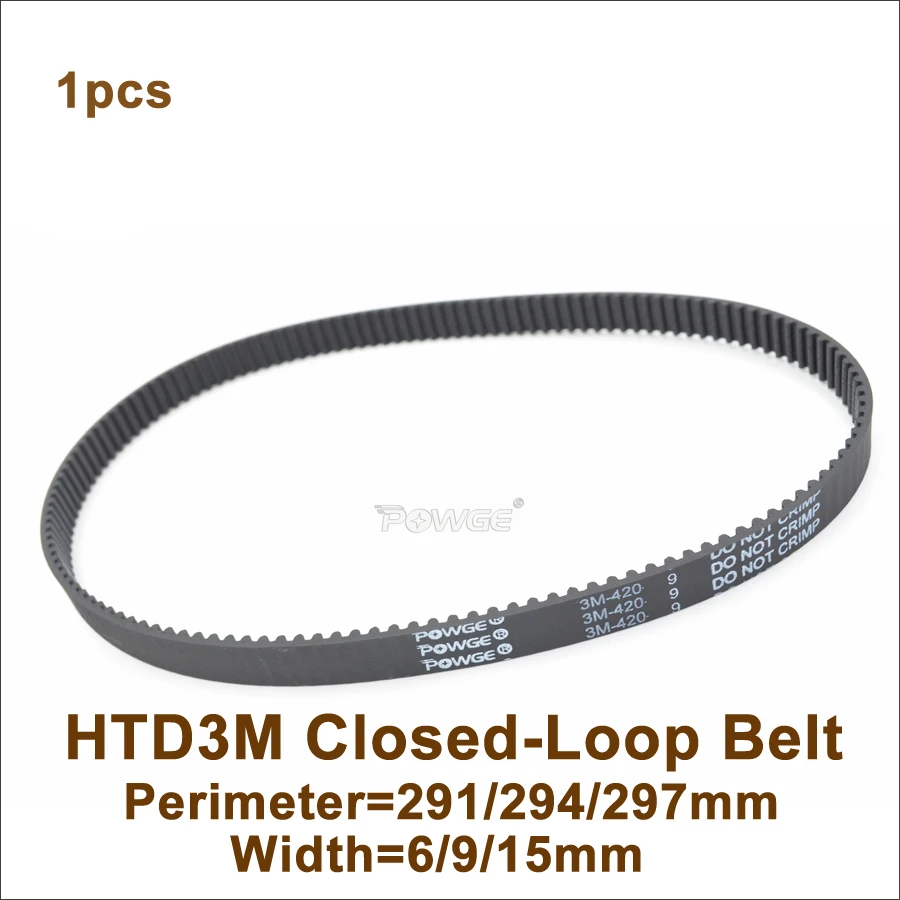 

POWGE 420 423 426 HTD 3M Timing Belt Width 6/9/15mm Perimeter 420 423 426mm Teeth 140 141 142 3M Rubber Closed-Loop Belt 420-3M