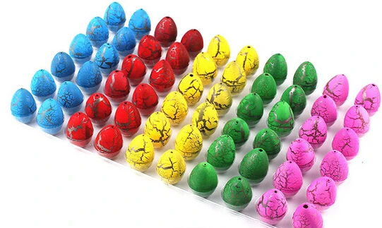 

Multicolor 60pcs 2*3cm Kids Child Gag Toy Magic Inflatable Hatching Dinosaur Add Water Growing Dino Eggs YH143